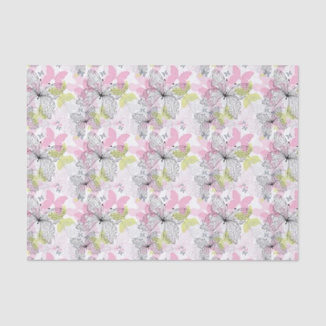 Papel De Seda Fundo com borboleta (Frente )