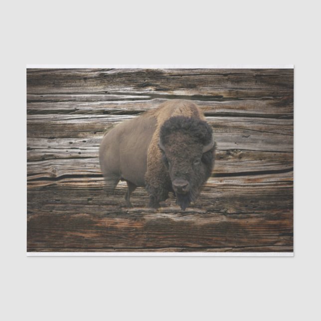 Papel De Seda Fundo da Madeira Bison Buffalo (Frente )