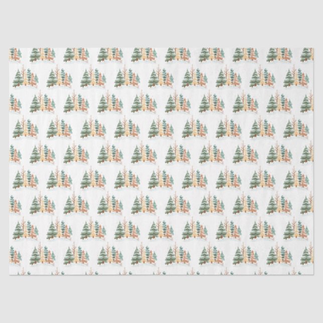 Papel De Seda Fundo de árvore de inverno (Frente )