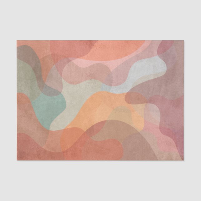 Papel De Seda Fundo de Blobs Pastel Sobrepostos Abstratos (Frente )
