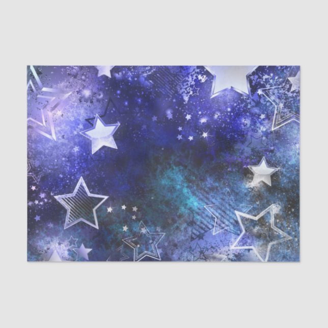 Papel De Seda Fundo de Espaço com Estrelas (Frente )
