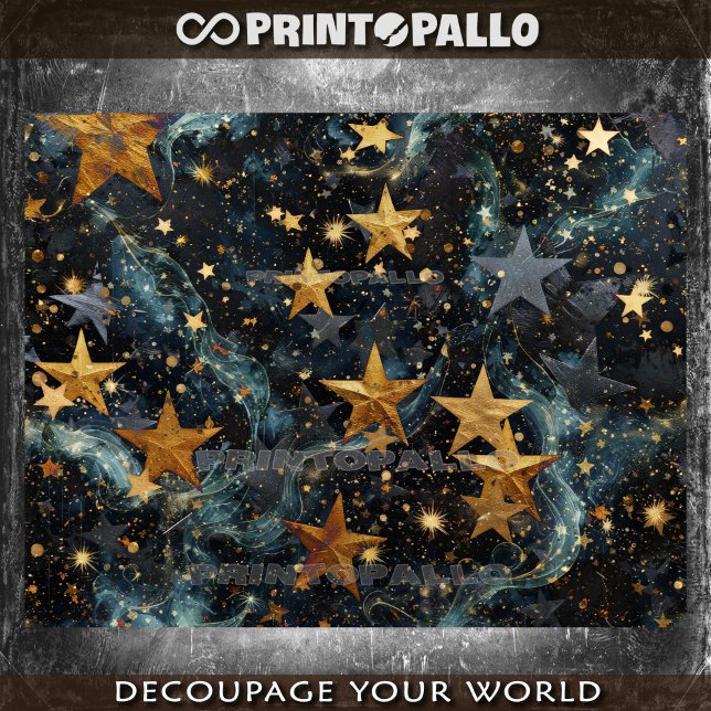 Papel De Seda Fundo de estrelas douradas de astronomia espacial (Criador carregado)