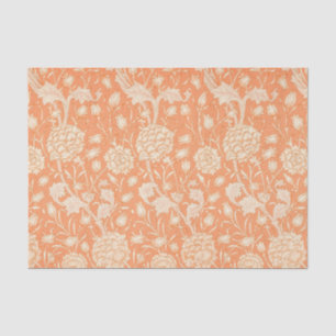 Papel De Seda Fundo de Pêssego Suave com Decoupage de Flores Bra