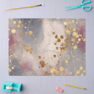 Papel De Seda Fundo de respingo de tinta dourada rosa