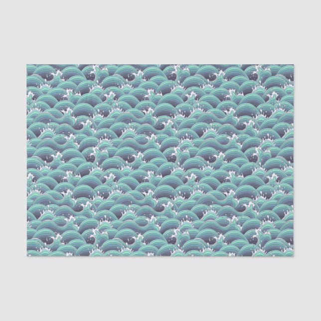 Papel De Seda Fundo decorativo da onda do mar (Frente )