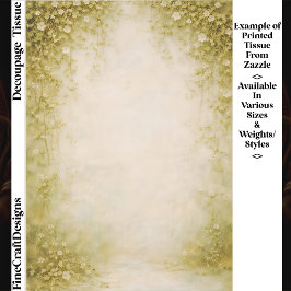 Papel De Seda Fundo Decoupage Botânico Etéreo FH7