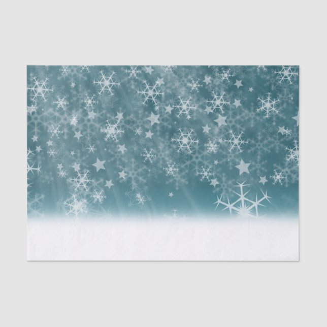Papel De Seda Fundo do Floco de Neve de inverno (Frente )