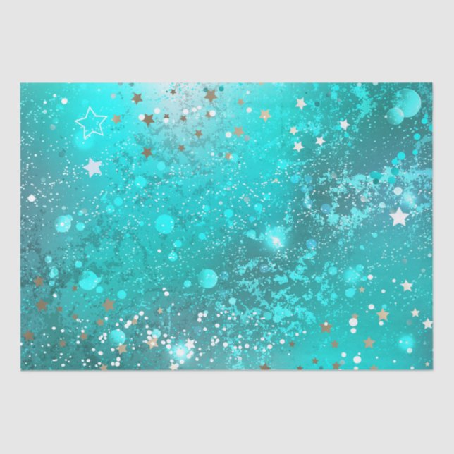 Papel De Seda Fundo do Mint Turquoise Foil (Frente )