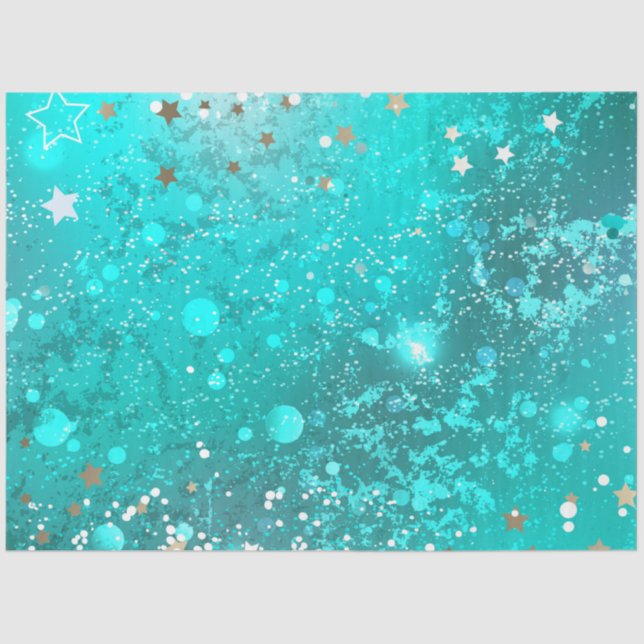 Papel De Seda Fundo do Mint Turquoise Foil (Frente )