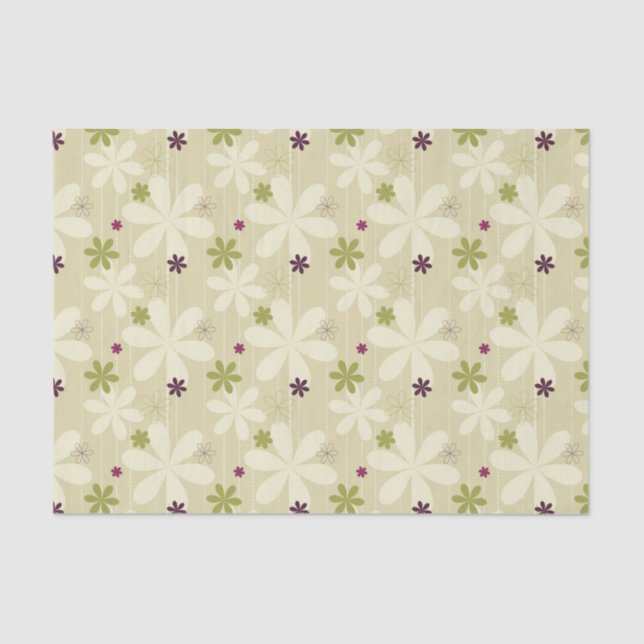 Papel De Seda Fundo floral retro (Frente )