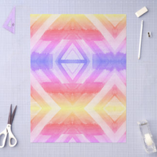 Papel De Seda Fundo Geométrico de Aquarela Abstrata para Embrulh