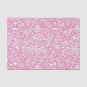 Papel De Seda Fundo Rosa Personalizado de Paisley Floral Mint-Gr