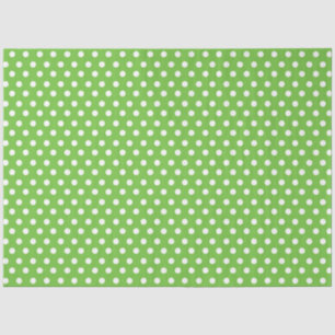 Papel De Seda Fundo Verde Claro com Bolinhas Brancas