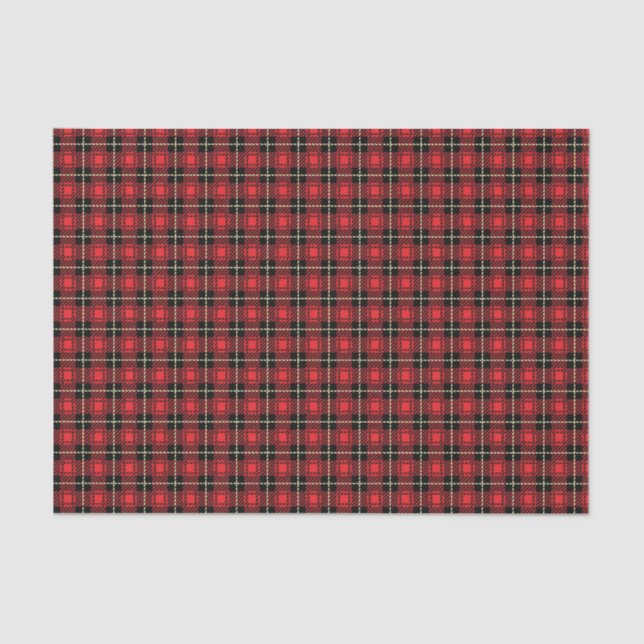 Papel De Seda Fundo vermelho da xadrez (Frente )