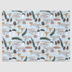 Papel De Seda Fungi Fungi Mushroom Fern Pattern Gift