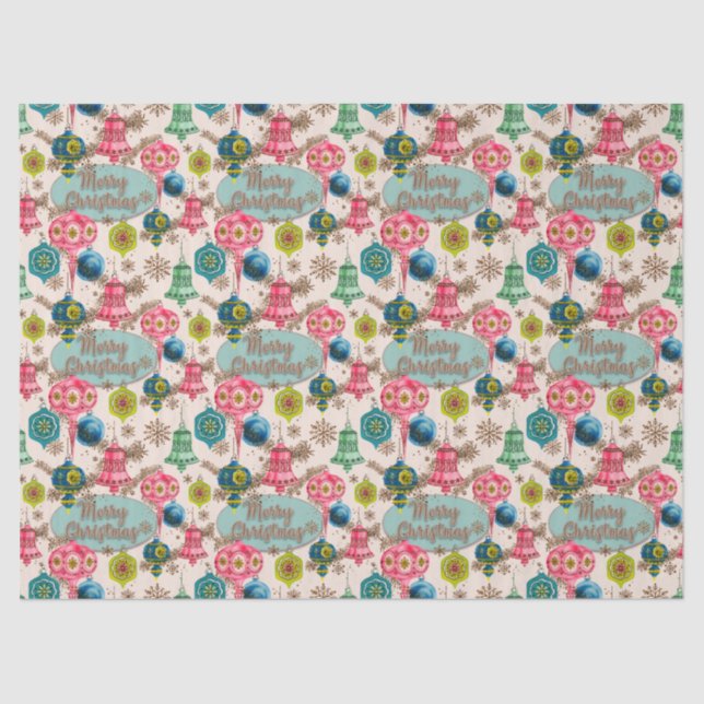 Papel De Seda Funky Bright Retro Natal (Frente )