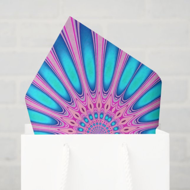 Papel De Seda Funky Pink Blue Groovy (Sacola de presentes)