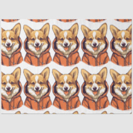Papel De Seda Funny Corgi Vestindo Hoodie