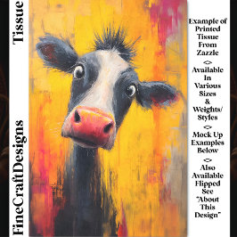 Papel De Seda Funny Cow Portrait in Bold Colors DZ4L Decoupage