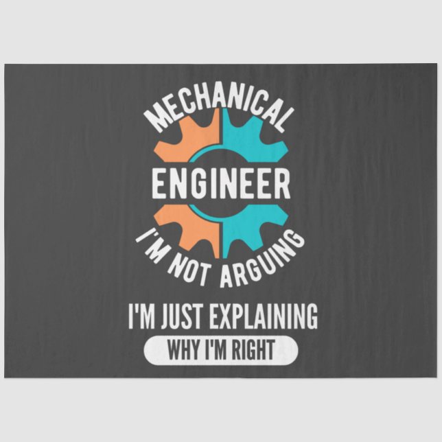 Papel De Seda Funny Mechanical Engineer, Mechanical Engineering (Frente )