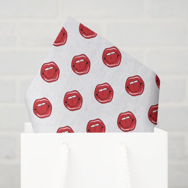 Papel De Seda Funny Red Lips  (Sacola de presentes)