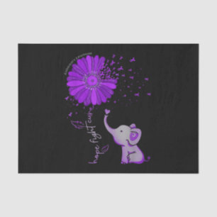 Papel De Seda Fúria Roxa do Elefante Corajoso Alzheimer
