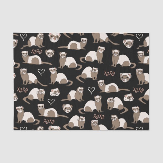 Papel De Seda Furões de Amor - Preto (Frente )
