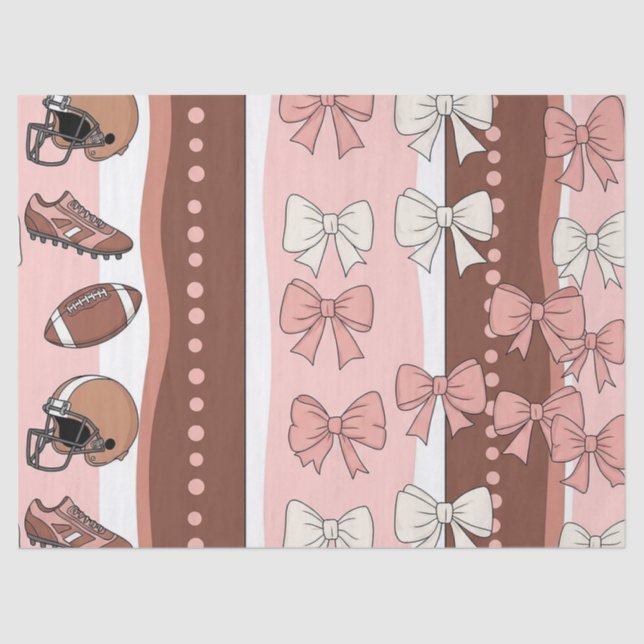 Papel De Seda Fútbol Coquette Arco de Estilo Leopardo (7) (Frente )