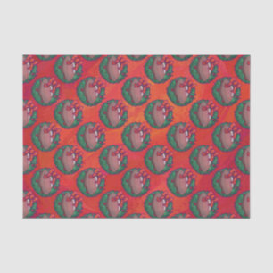 Papel De Seda Futebol da grinalda do Natal no vermelho
