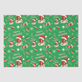 Papel De Seda Futebol de Natal Alegre Com Padrão de Lanche 