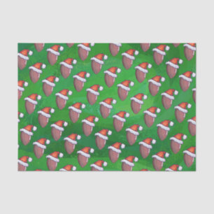 Papel De Seda Futebol do chapéu do papai noel no verde