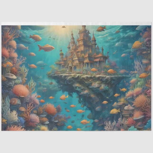 Papel De Seda Futuristic scene of the Forest Landscape (Frente )