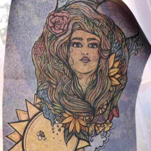 Papel De Seda Gaia mãe Deusa da Terra Tarot o Mundo