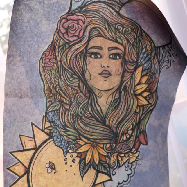 Papel De Seda Gaia mãe Deusa da Terra Tarot o Mundo (Criador carregado)