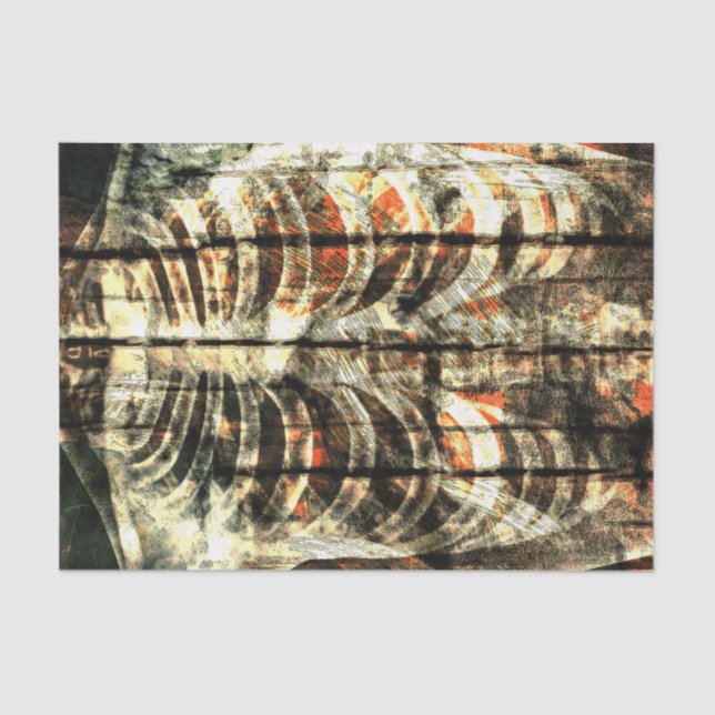 Papel De Seda Gaiola de Costelas do Esqueleto Borracha Negra Lar (Frente )