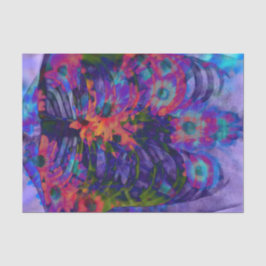 Papel De Seda Gaiola de Esqueleto Laranja Púrpura Floral