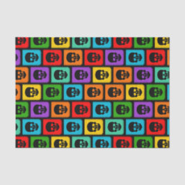 Papel De Seda Gaivota Colorida Crânio de Halloween Tecido de Pre