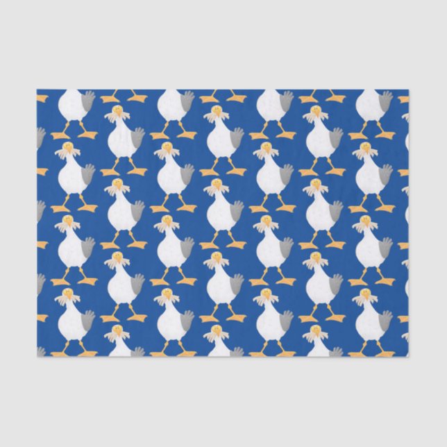 Papel De Seda Gaivota engraçada com desenho francês (Frente )