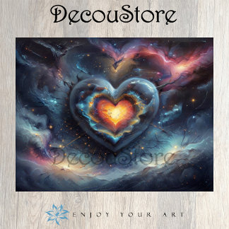 Papel De Seda Galactic Heart Decoupage