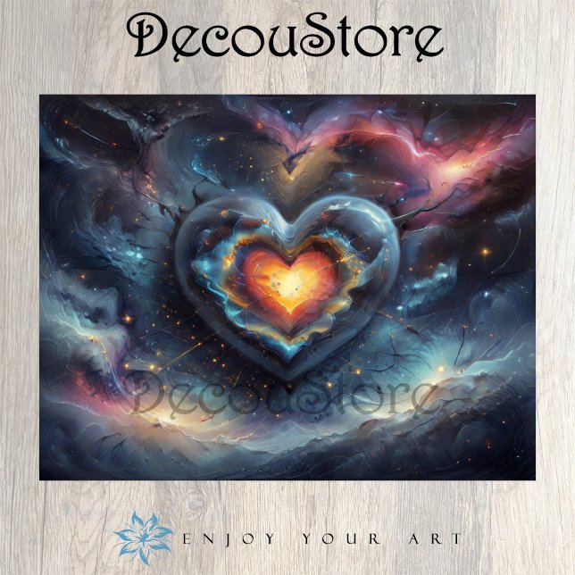 Papel De Seda Galactic Heart Decoupage (Criador carregado)