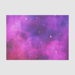 Papel De Seda Galáxia Cinza e Roxo de Espaços e Estrelas