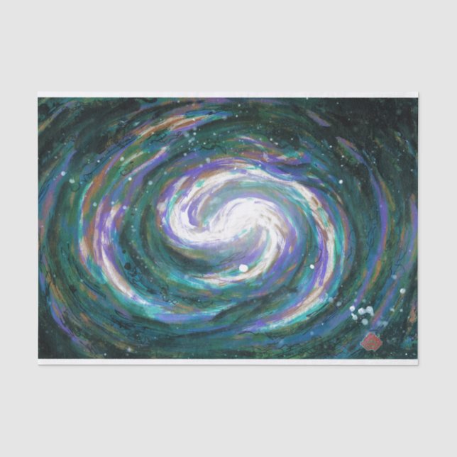 Papel De Seda Galáxia Espiral no Espaço (Frente )