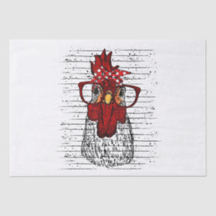 Papel De Seda Galinha com bandana e óculos bonitos