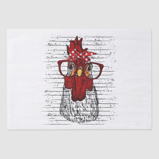 Papel De Seda Galinha com bandana e óculos bonitos (Frente )