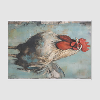 Papel De Seda Galinha Rooster Arte Vintage Decoupage Ephemera