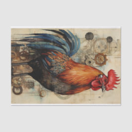 Papel De Seda Galinha Rooster Arte Vintage Decoupage Ephemera