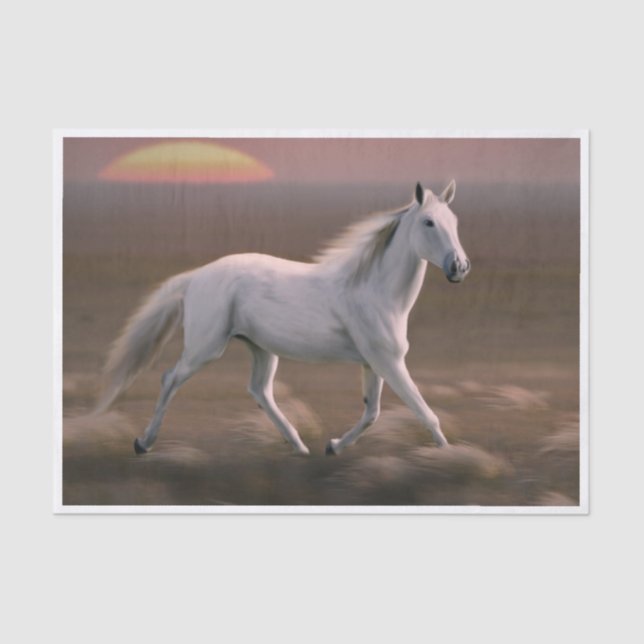 Papel De Seda Galloping White Horse (Frente )
