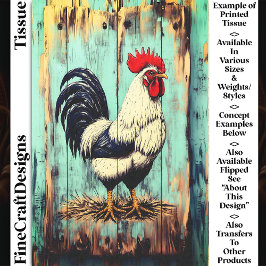 Papel De Seda Galo de Celeiro de Campo Francês DB7RF Decoupage