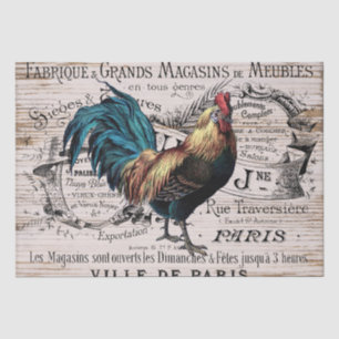 Papel De Seda Galo de Paris do vintage algum tecido do partido