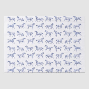 Papel De Seda Galopante Elegante Cavalos Galopantes Toilo Branco